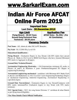 Fillable Online Afcat Application Form Apply Online For Afcat