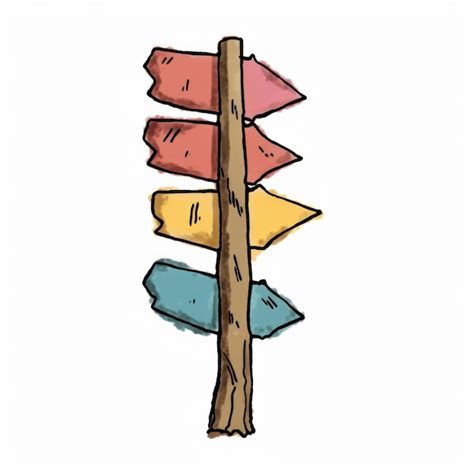 Premium Ai Image Illustration Of A Wooden Signpost With Arrows