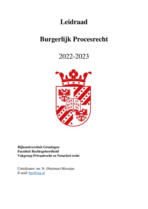 Leidraad Burgerlijk Procesrecht 2022 2023 V2 Leidraad Burgerlijk