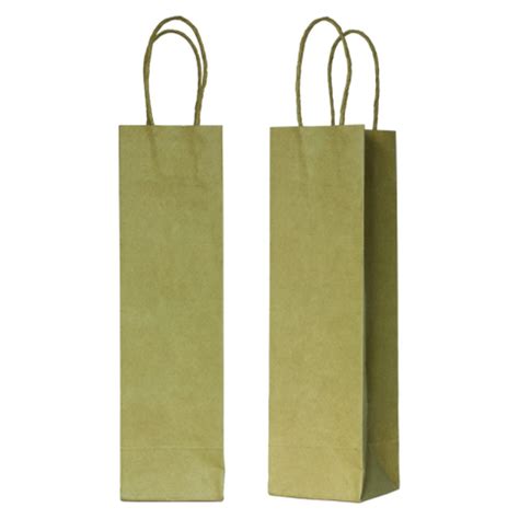 Sac cabas papier kraft brun poignées ficelles pour bouteilles 390x80mm