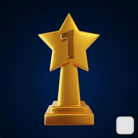 Premium PSD | Number 1 gold star award 3d illustration