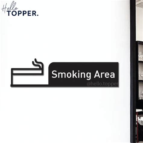 Jual Sign Akrilik Smoking Area Acrylic Signage Hollow UV Print Hitam