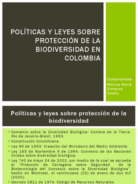 Políticas Y Leyes Sobre Protección De La Biodiversidad Biodiversidad