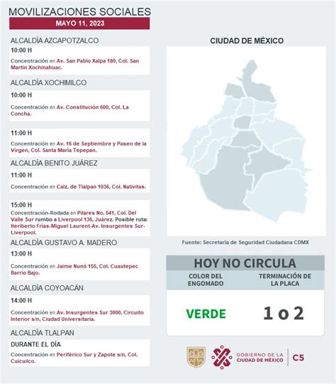 Metrobús CDMX on Twitter RT C5 CDMX ENTÉRATE Para hoy 11 de