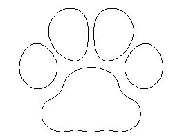 Bulldog Paw Print Stencil