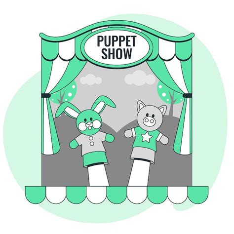 Free Vector Puppet Show Concept Illustration