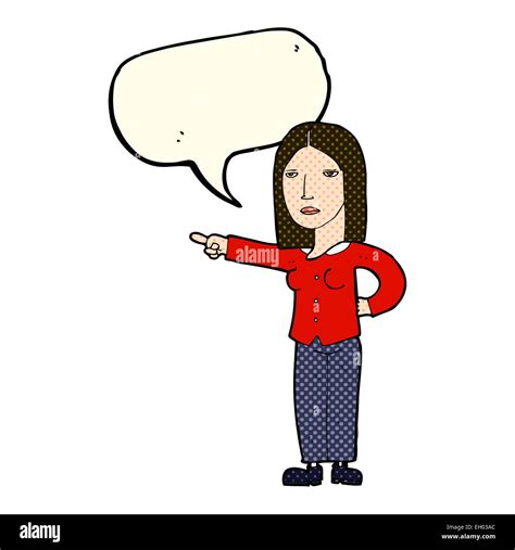 Cartoon Woman Pointing With Speech Bubble Stock Vector Image And Art Alamy