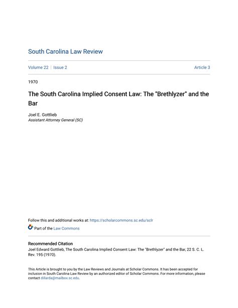 The South Carolina Implied Consent Law The Brethlyzer And The Bar