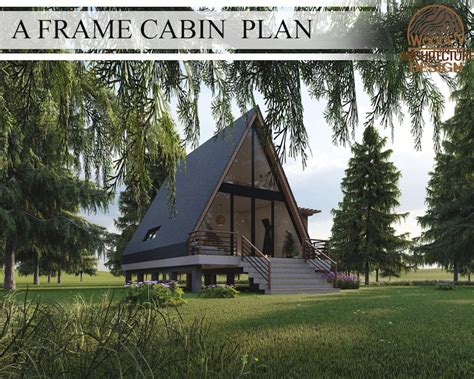 A Frame Cabin House Plan Forest Cabin House Premium Plan Etsy