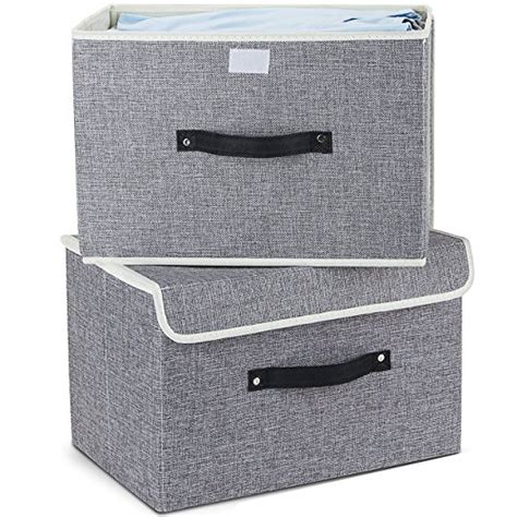 Fabric Storage Boxes. Storage Bins,Mee'life Set of Two Foldable Storage ...