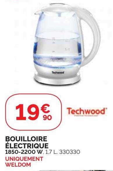 Promo Bouilloire électrique Techwood chez WELDOM iCatalogue fr