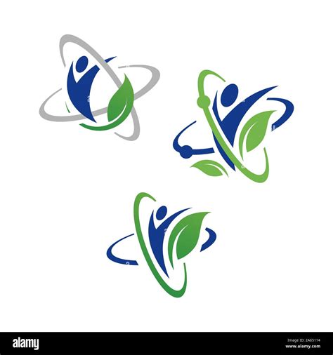 Nutrition Logo Design Vector Icon Science Symbol And Healthy People