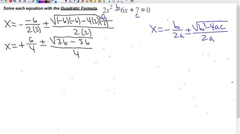 Solve Using Quadratic Formula Youtube