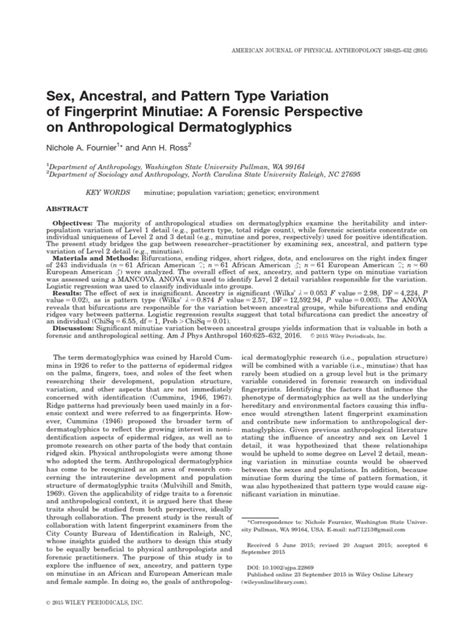 American J Phys Anthropol 2015 Fournier Sex Ancestral And Pattern