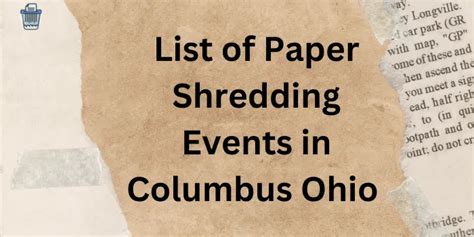 List Of Paper Shredding Events In Columbus Ohio 2024