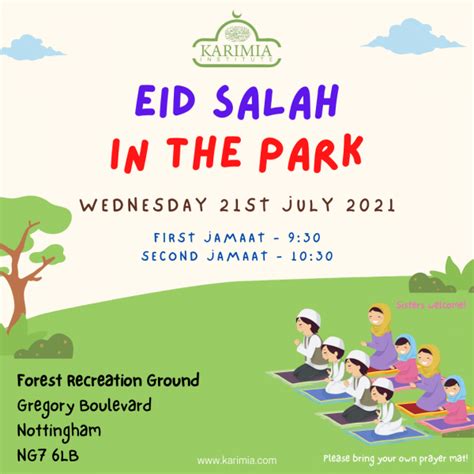 Eid Salah In The Park Karimia Institute