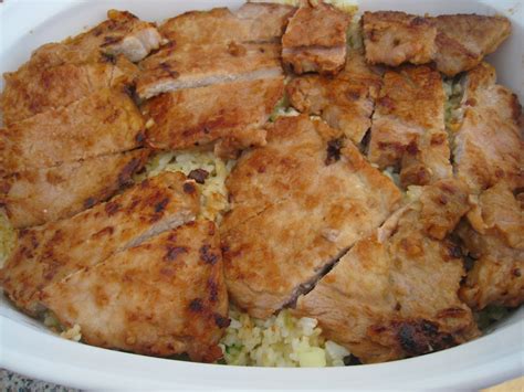 Pork Chops Tomatoes And Rice Bake