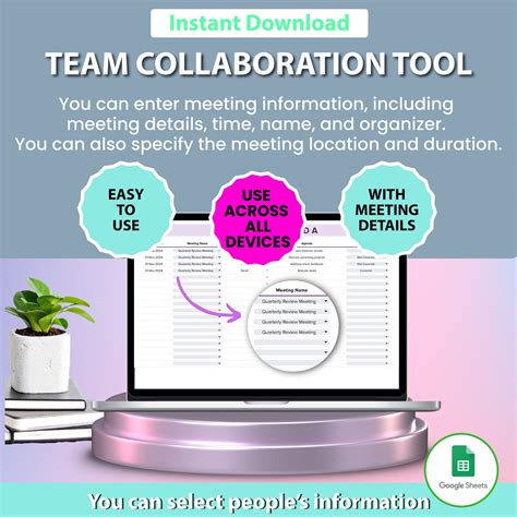 Editable Meeting Tracker Template For Google Sheets Meeting Minutes