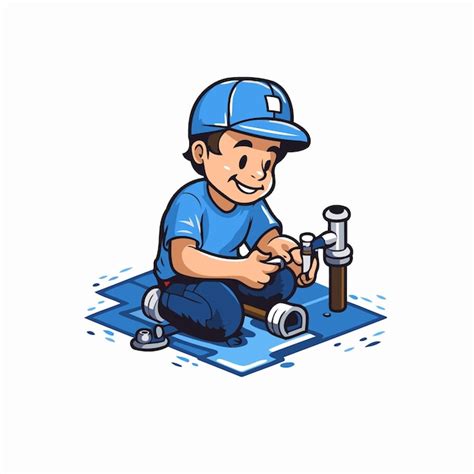 Premium Vector Plumber Cartoon Character Vector Illustration Of A