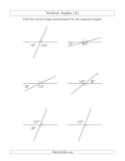 Adjacent And Vertical Angles Worksheet Printable Kids Entertainment