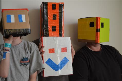 Duct Tape Kids Crafts: Colorful Box Masks - Mom it Forward