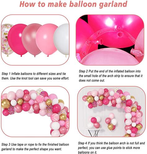 Hot Pink Balloon Garland Arch Kit With Hot Pink Light Pink Etsy