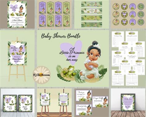 Princess Tiana Baby Shower Bundle Princess And Frog Printable Baby