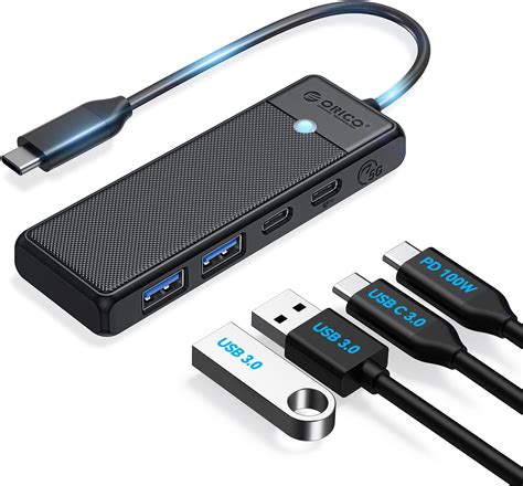 ORICO USB C Hub 4 In 1 USB C Auf USB Multiport Adapter Mit 100W Power