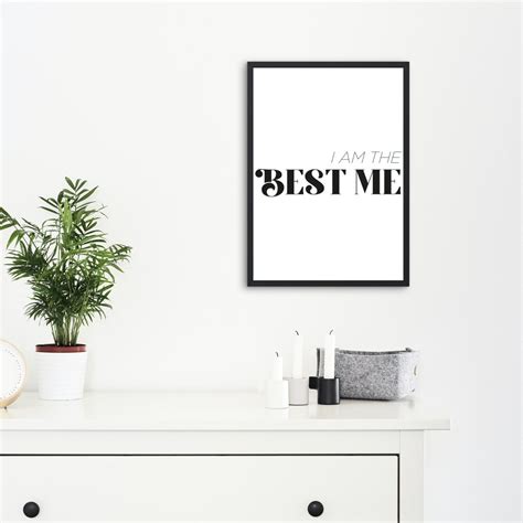 Positive Affirmation Printable Wall Art I Am The Best Me Etsy