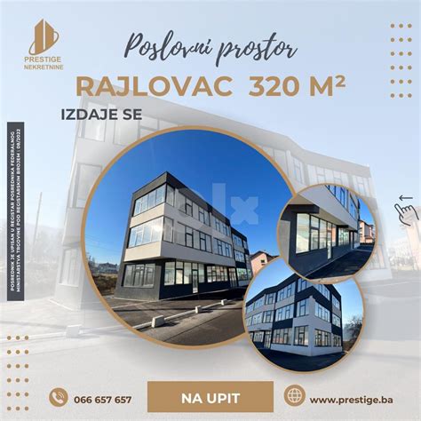 IZDAJE SE Poslovni Prostor 320m2 Rajlovac Carina Poslovni