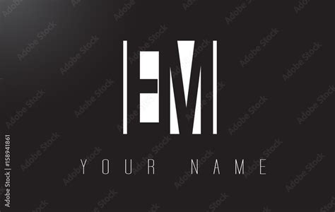 EM Letter Logo With Black and White Negative Space Design. Stock Vector | Adobe Stock