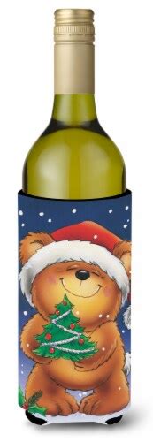 Carolines Treasures Aah Literk Teddy Bear And Christmas Tree Wine