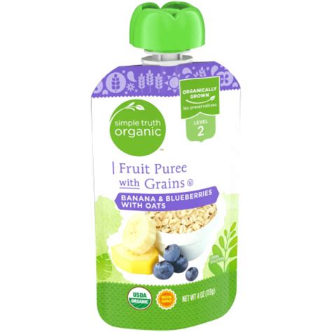 Simple Truth Organic Banana Blueberries With Oats Fruit Puree With