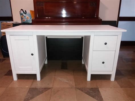 Biurko IKEA Hemnes białe naturalne drzewo 155x65x74cm dostawa gratis