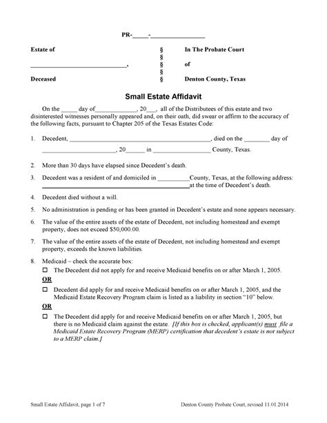 Affidavit Of Non Prosecution Form Denton County