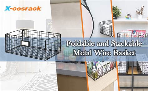 Amazon X Cosrack Foldable Cabinet Wall Mount Metal Wire Basket