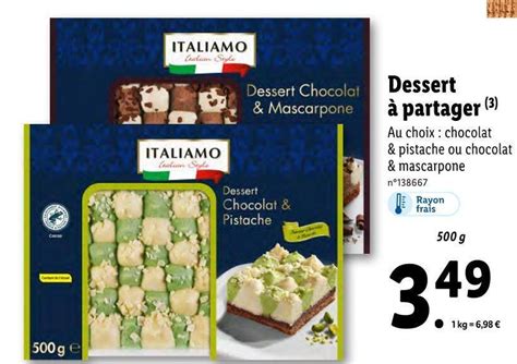 Promo ITALIAMO Dessert à partager chez Lidl