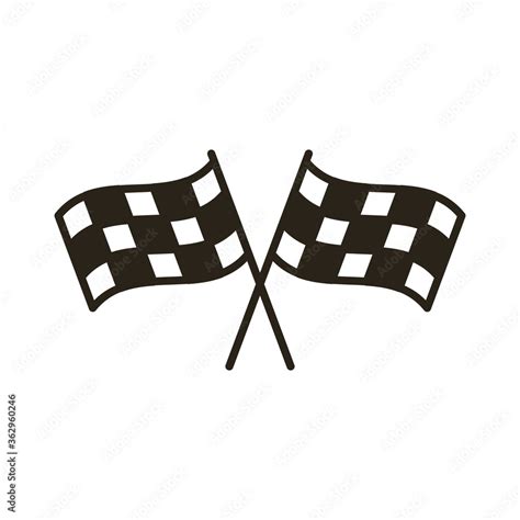 Finish Checkered Flag Line Style Icon Stock Vector Adobe Stock