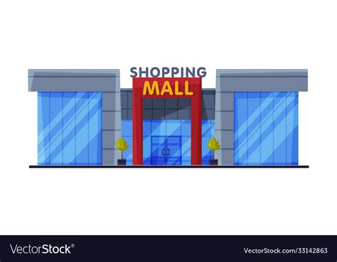 Shopping mall modern center building Royalty Free Vector