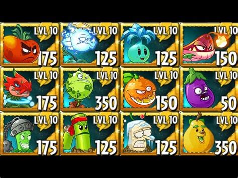 All Plants Max Level Power Up Vs Pharaoh Zombie Lvl Who S