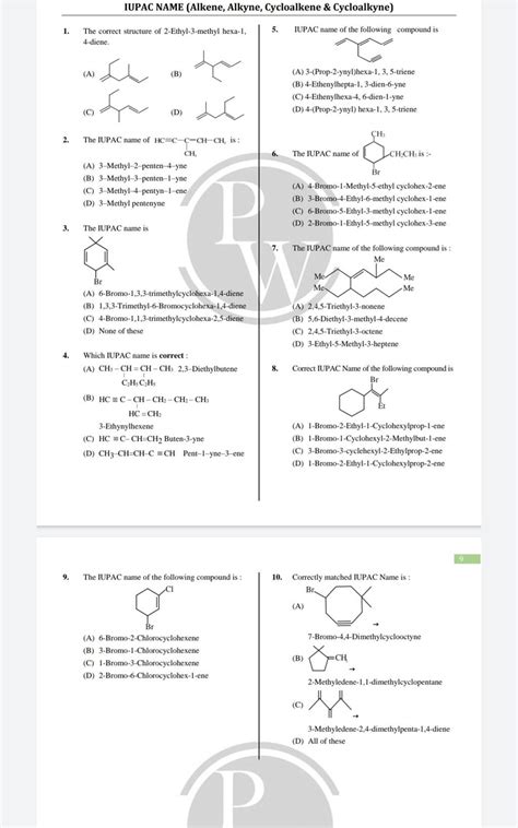 The Iupac Name Of The Following Compound Is Correctly Matched Iupac