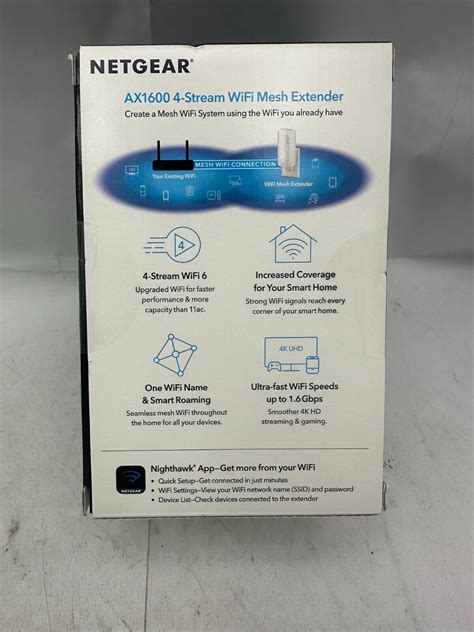 NETGEAR EAX12 AX1600 WiFi 6 Mesh Wall Plug Range Extender NEW SEALED