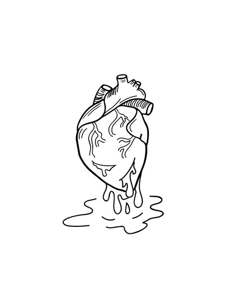 Free Bleeding Broken Heart Drawing - Download in PDF, Illustrator | Template.net