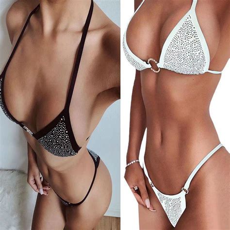 Comprar 2pcs Sexy Mujeres Traje de baño de verano Diamond Bikini Set G