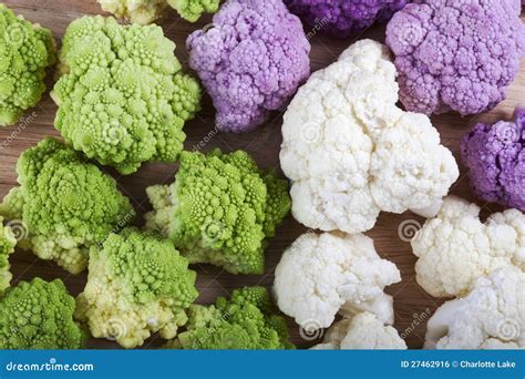 Three Types Of Cauliflower Stock Photo Image Of Ingredient 27462916