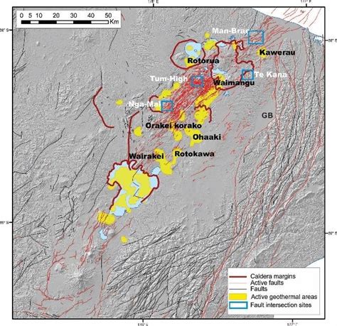 Distribution of high temperature geothermal fields within the Taupō ...