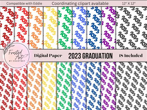 Graduation Digital Paper, 2023 Graduation, Digital Download, PNG JPG ...