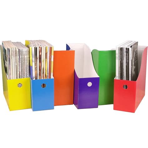 Evelots Magazine File Holder-Organizer-Full 4" W-6 Colors-W/Labels-Set ...