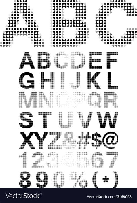 Pixel Font Alphabets And Numerals Characters Vector Image