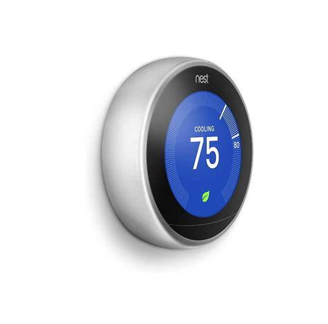 Google, T3007ES, Nest Learning Thermostat, 3rd Gen, Smart Thermostat, Stainless Steel, Works ...